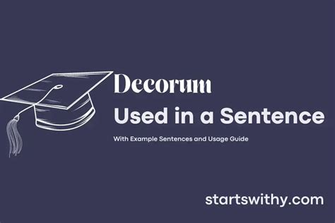 antonym for decorum|decorum used in a sentence.